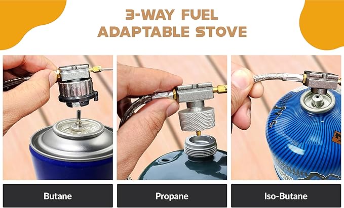 Roamix 54,500 BTU Multi-Fuel Portable Camping Stove – 16,000W Collapsible Windproof Burner with Fuel Canister Adapter & Carrying Case for Outdoor Cooking, Backpacking & Emergency Use - Image 3